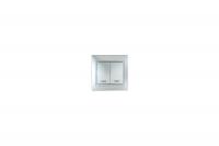 Выключатель 2-кл. Lezard Mira с подсветкой серый металлик