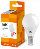 Лампа светодиодная IEK Е14 3000К 7 Вт